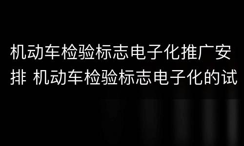 机动车检验标志电子化推广安排 机动车检验标志电子化的试点城市有哪些?