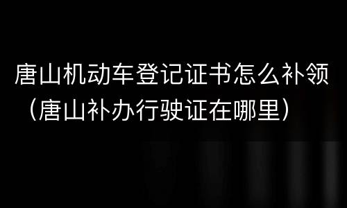 唐山机动车登记证书怎么补领（唐山补办行驶证在哪里）