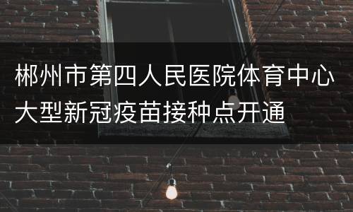 郴州市第四人民医院体育中心大型新冠疫苗接种点开通