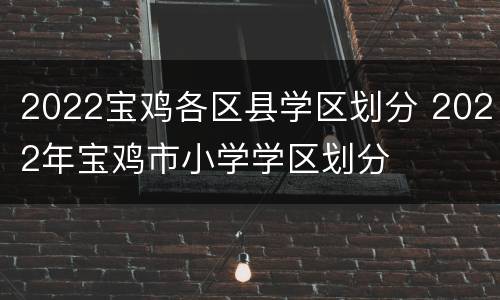 2022宝鸡各区县学区划分 2022年宝鸡市小学学区划分