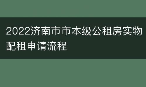 2022济南市市本级公租房实物配租申请流程