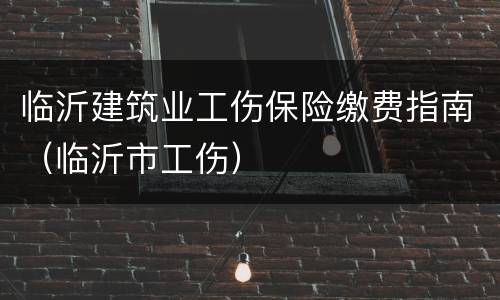临沂建筑业工伤保险缴费指南（临沂市工伤）