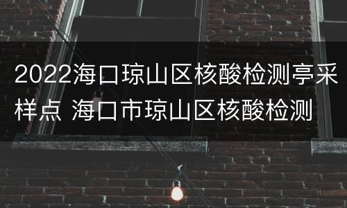 2022海口琼山区核酸检测亭采样点 海口市琼山区核酸检测