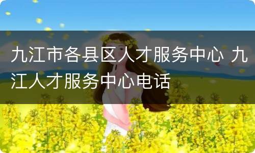 九江市各县区人才服务中心 九江人才服务中心电话