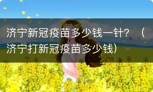 济宁新冠疫苗多少钱一针？（济宁打新冠疫苗多少钱）
