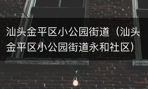 汕头金平区小公园街道（汕头金平区小公园街道永和社区）