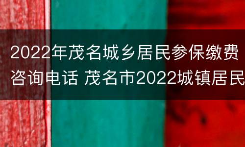 2022年茂名城乡居民参保缴费咨询电话 茂名市2022城镇居民医保缴费