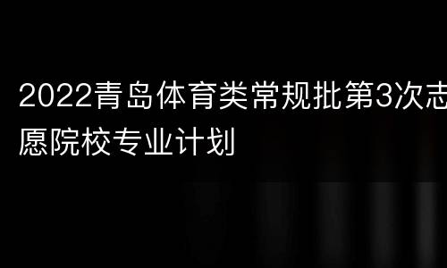 2022青岛体育类常规批第3次志愿院校专业计划