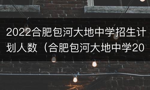 2022合肥包河大地中学招生计划人数（合肥包河大地中学2020年中考成绩）