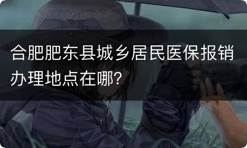 合肥肥东县城乡居民医保报销办理地点在哪？