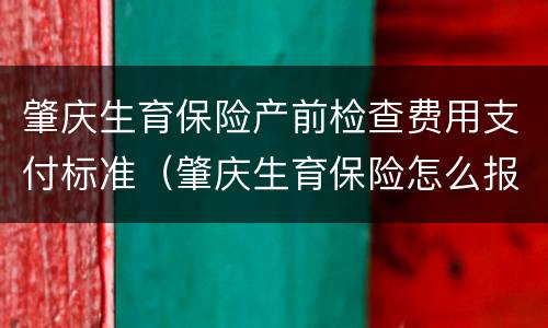 肇庆生育保险产前检查费用支付标准（肇庆生育保险怎么报销）