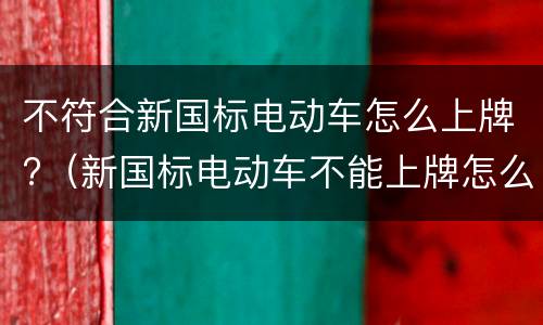 不符合新国标电动车怎么上牌?（新国标电动车不能上牌怎么办）