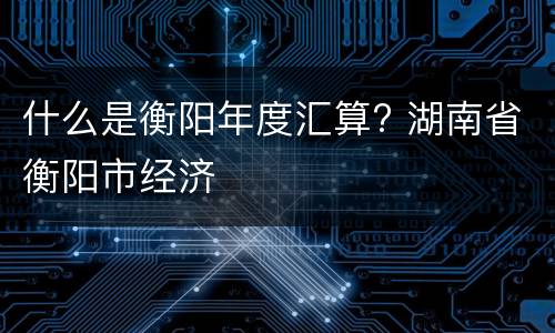 什么是衡阳年度汇算? 湖南省衡阳市经济