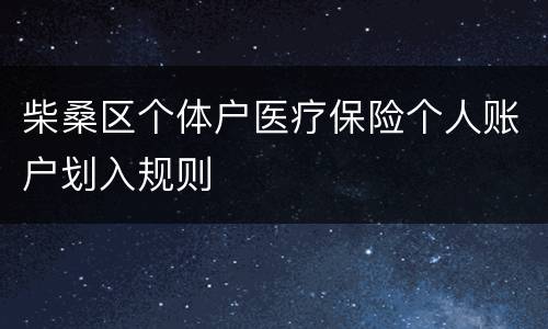 柴桑区个体户医疗保险个人账户划入规则