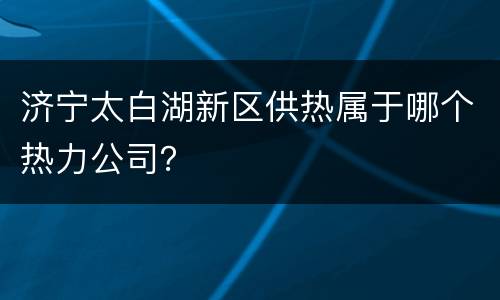 济宁太白湖新区供热属于哪个热力公司？