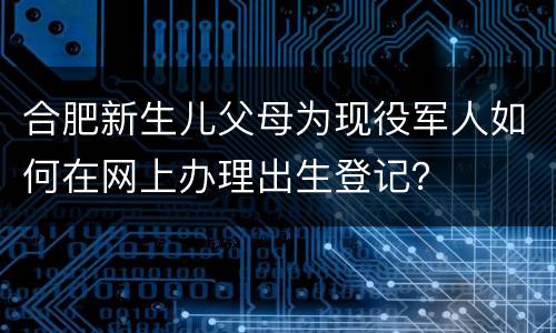 合肥新生儿父母为现役军人如何在网上办理出生登记？