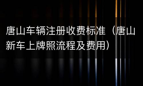 唐山车辆注册收费标准（唐山新车上牌照流程及费用）