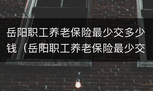 岳阳职工养老保险最少交多少钱（岳阳职工养老保险最少交多少钱啊）