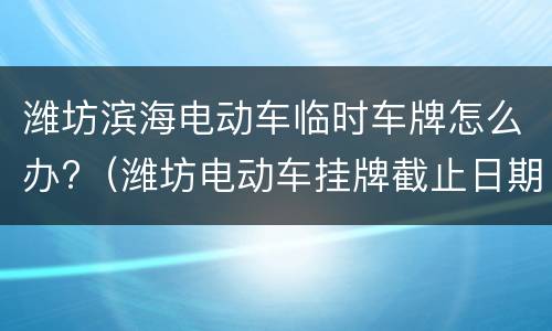 潍坊滨海电动车临时车牌怎么办?（潍坊电动车挂牌截止日期到什么时候）