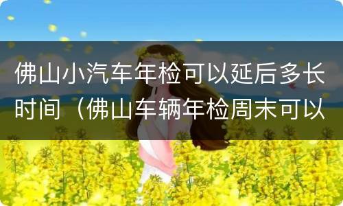 佛山小汽车年检可以延后多长时间（佛山车辆年检周末可以吗）
