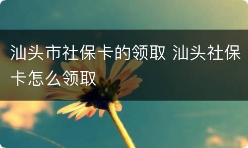 汕头市社保卡的领取 汕头社保卡怎么领取