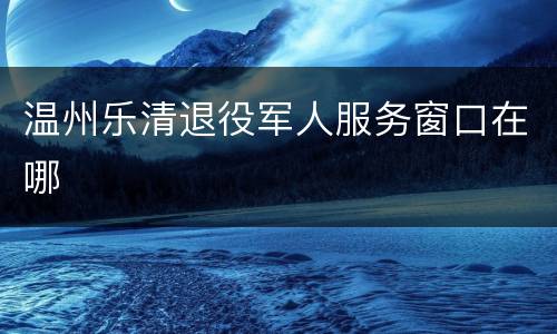 温州乐清退役军人服务窗口在哪