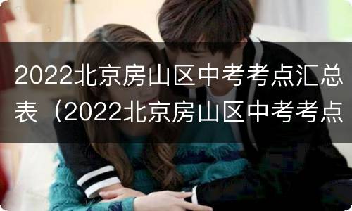 2022北京房山区中考考点汇总表（2022北京房山区中考考点汇总表图片）