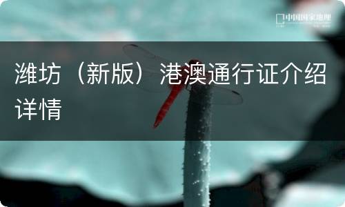 潍坊（新版）港澳通行证介绍详情