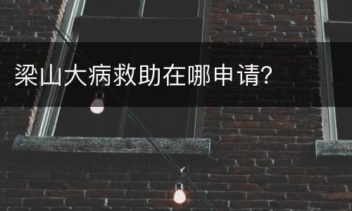 梁山大病救助在哪申请？