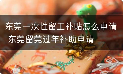 东莞一次性留工补贴怎么申请 东莞留莞过年补助申请