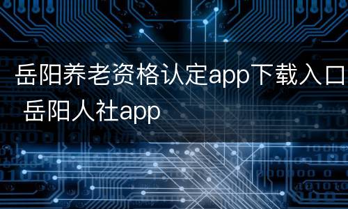 岳阳养老资格认定app下载入口 岳阳人社app