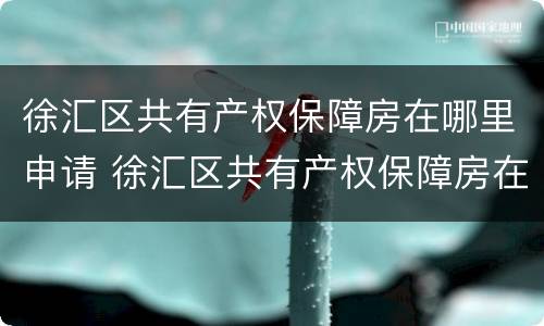 徐汇区共有产权保障房在哪里申请 徐汇区共有产权保障房在哪里申请的