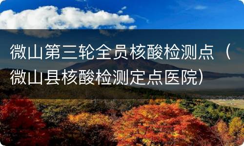 微山第三轮全员核酸检测点（微山县核酸检测定点医院）