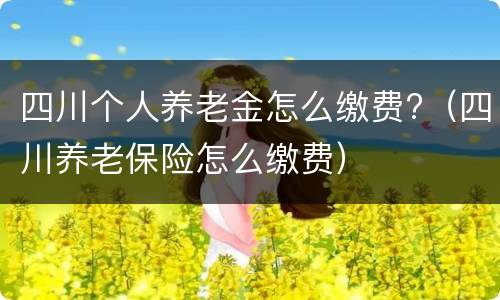 四川个人养老金怎么缴费?（四川养老保险怎么缴费）