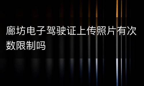 廊坊电子驾驶证上传照片有次数限制吗