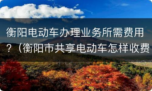衡阳电动车办理业务所需费用?（衡阳市共享电动车怎样收费）