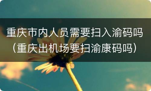 重庆市内人员需要扫入渝码吗（重庆出机场要扫渝康码吗）