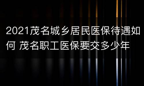 2021茂名城乡居民医保待遇如何 茂名职工医保要交多少年