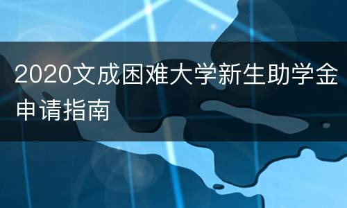 2020文成困难大学新生助学金申请指南