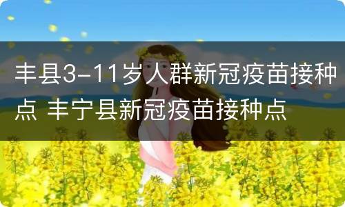 丰县3-11岁人群新冠疫苗接种点 丰宁县新冠疫苗接种点
