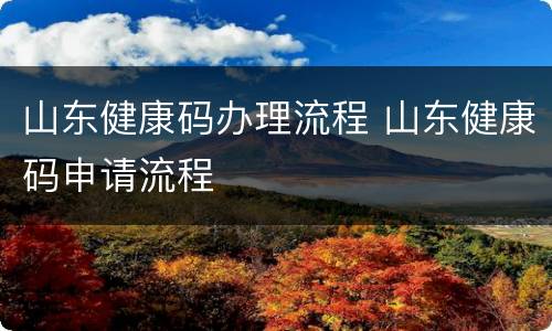 山东健康码办理流程 山东健康码申请流程