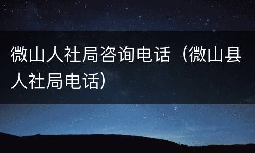 微山人社局咨询电话（微山县人社局电话）