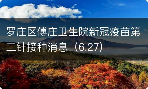 罗庄区傅庄卫生院新冠疫苗第二针接种消息（6.27）