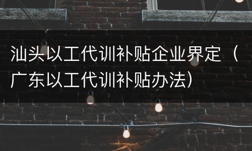 汕头以工代训补贴企业界定（广东以工代训补贴办法）