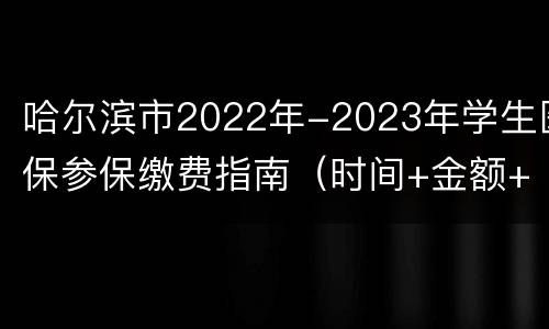 哈尔滨市2022年-2023年学生医保参保缴费指南（时间+金额+入口）