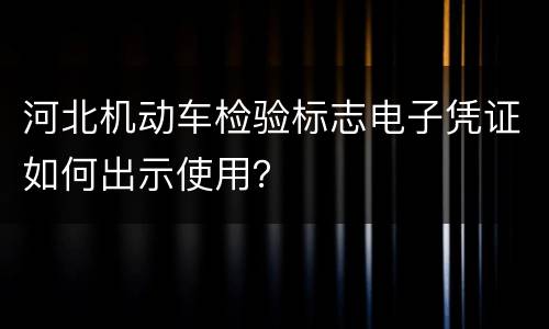 河北机动车检验标志电子凭证如何出示使用？