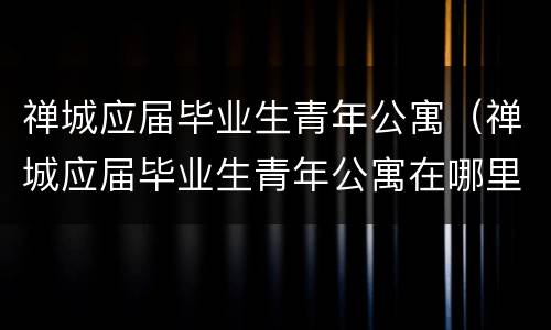 禅城应届毕业生青年公寓（禅城应届毕业生青年公寓在哪里）