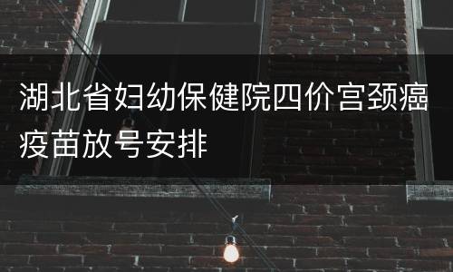 湖北省妇幼保健院四价宫颈癌疫苗放号安排