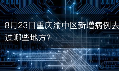 8月23日重庆渝中区新增病例去过哪些地方？