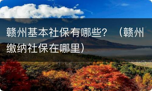 赣州基本社保有哪些？（赣州缴纳社保在哪里）